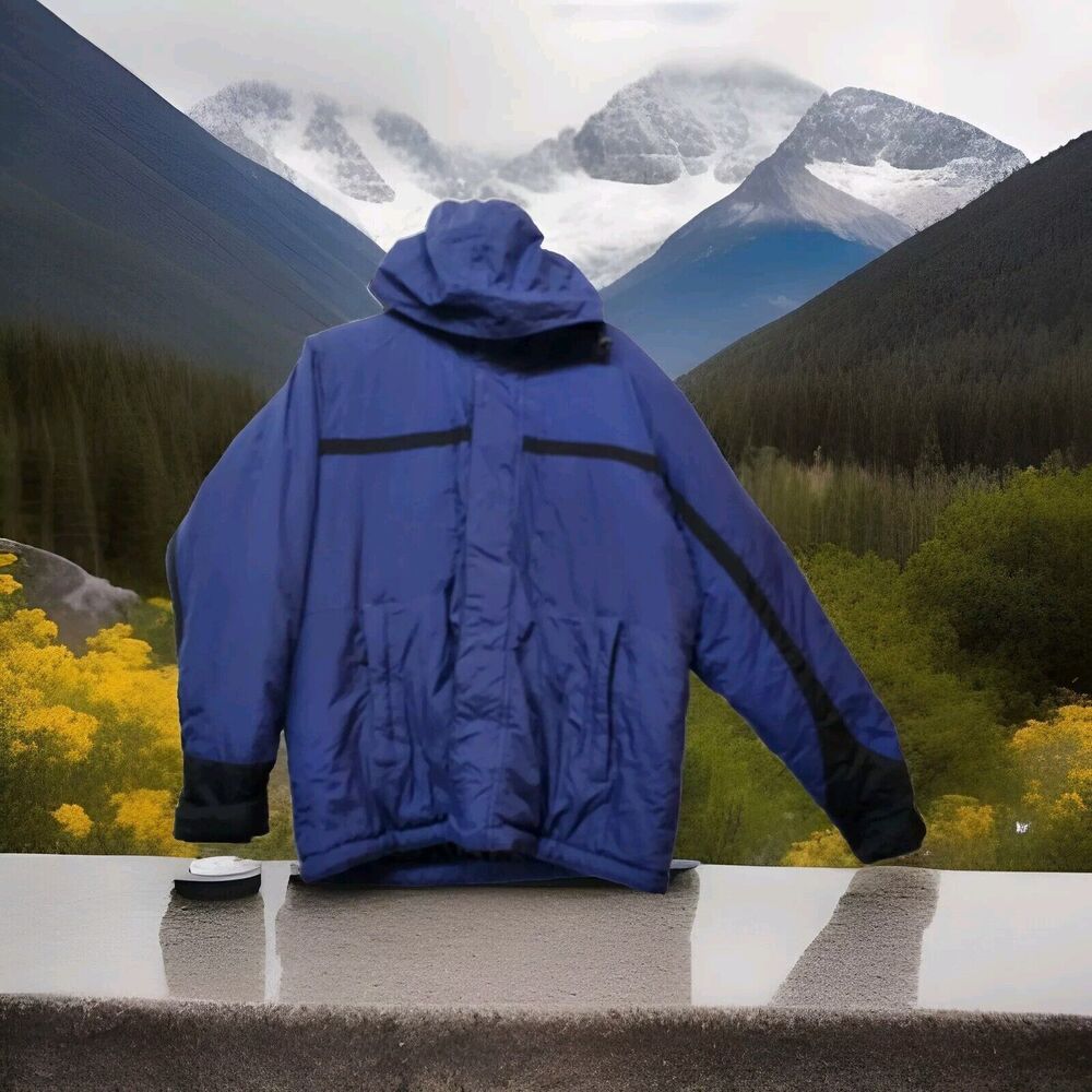 Extreme Women' Ski Hood Jacket Size M Periwinkle 4 Pockets Full Zip Hook‎ & Loop